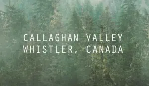 a title screen for a video showcasing electric bike tours in the callaghan valley
